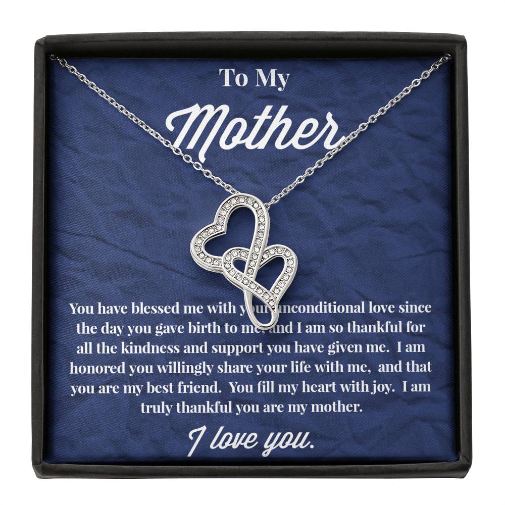 To My Mother Double Hearts Necklace - Jewelry for Mom - Necklace for Mom - Gift for Mom