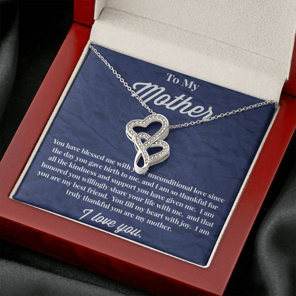 To My Mother Double Hearts Necklace - Jewelry for Mom - Necklace for Mom - Gift for Mom