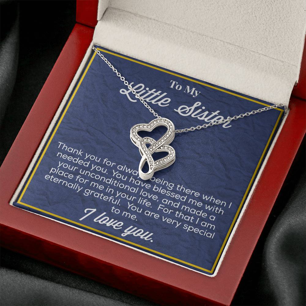 To My Little sister Double Hearts Necklace