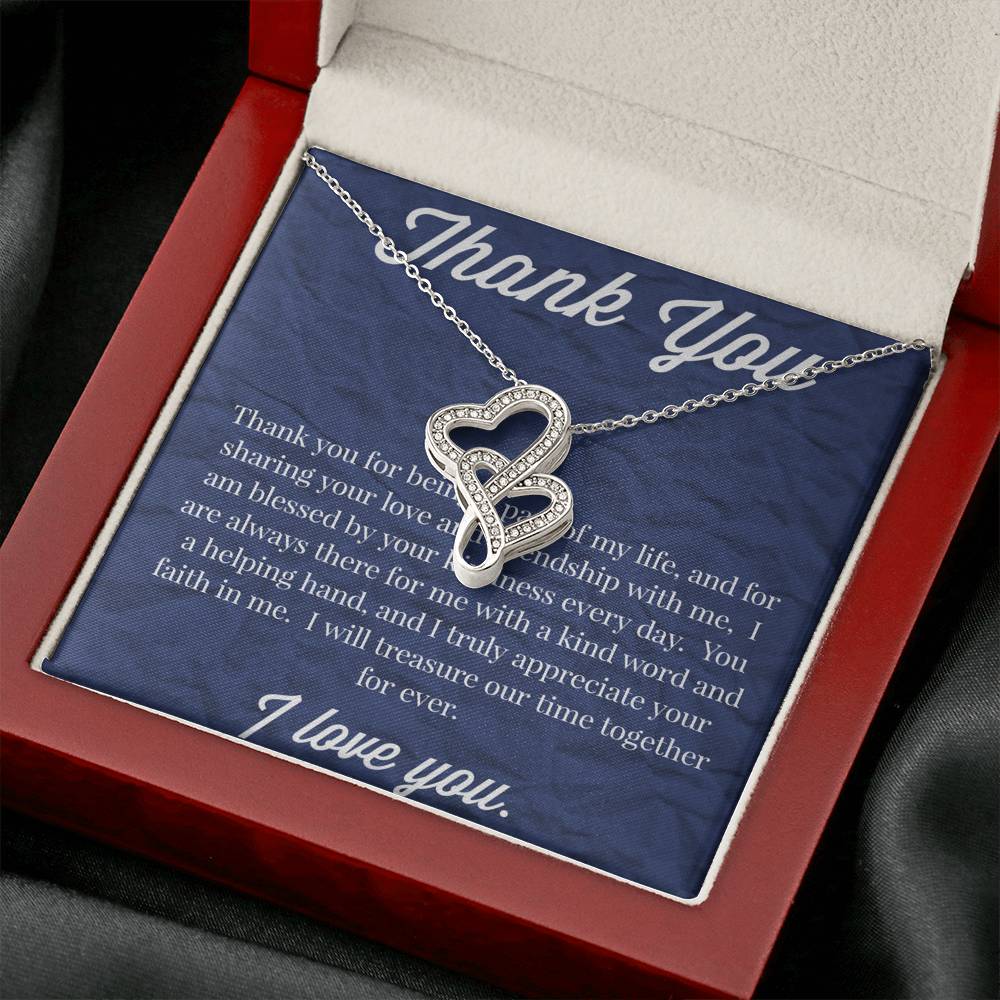 Thank you Double Hearts Necklace
