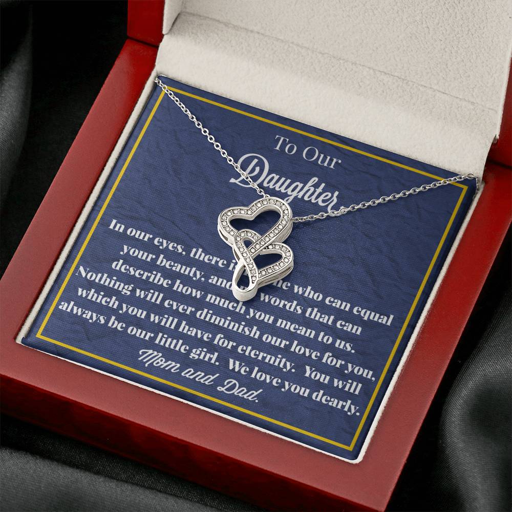 To Our Daughter Double Hearts Necklace