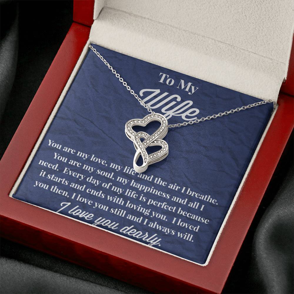 To My Wife Double Hearts Necklace