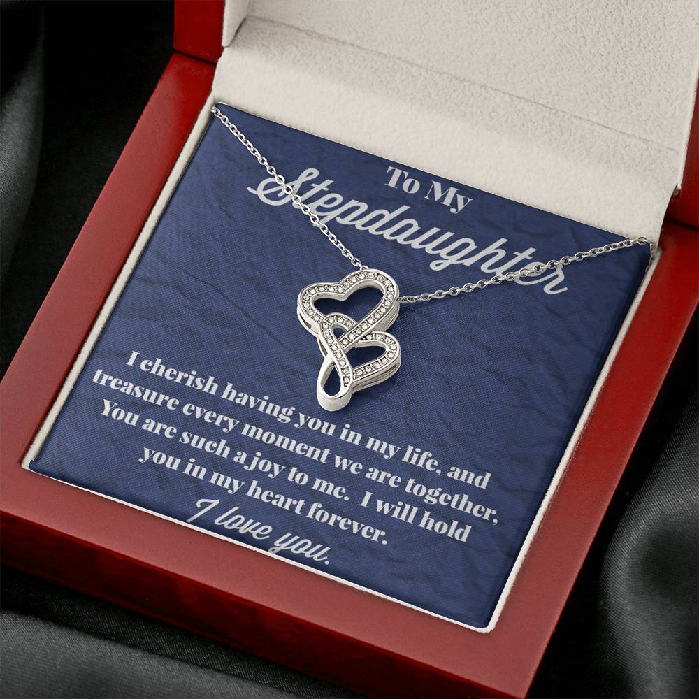 To My Stepdaughter Double Hearts Necklace