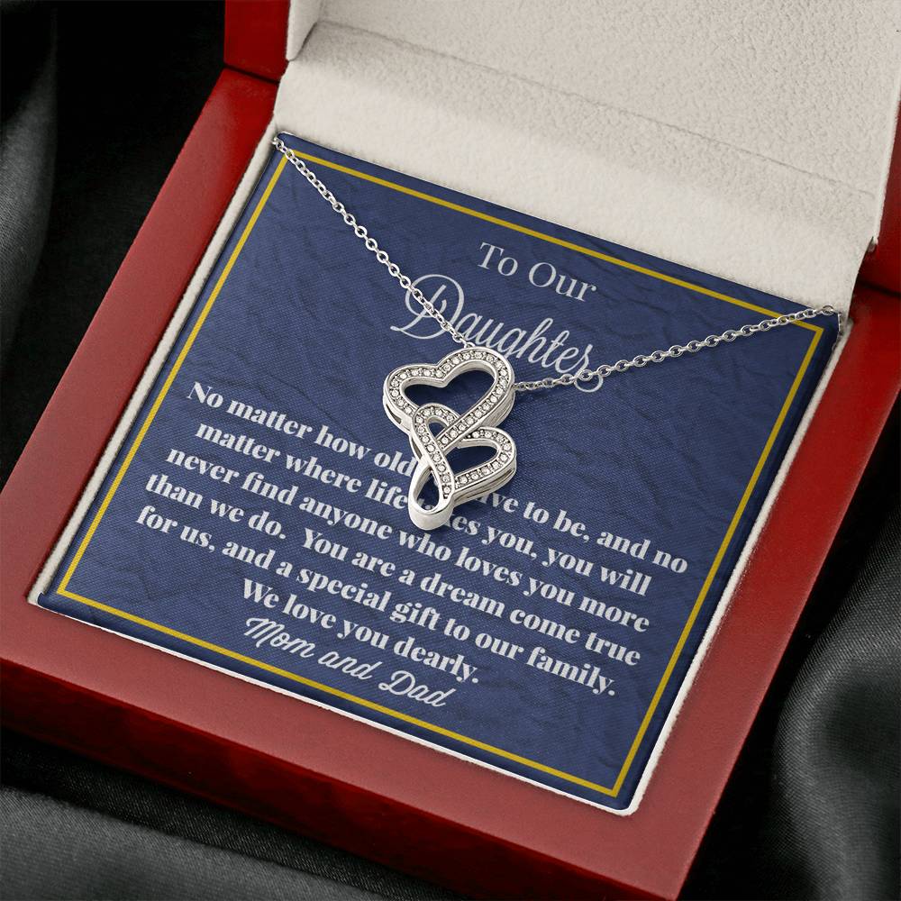 To Our Daughter Double Hearts Necklace