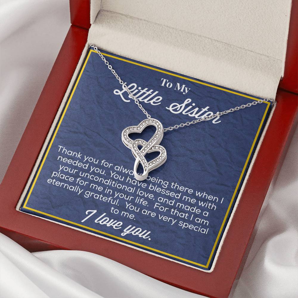 To My Little sister Double Hearts Necklace