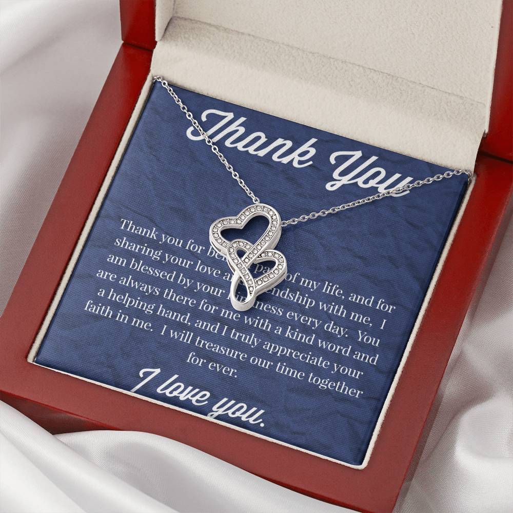 Thank you Double Hearts Necklace