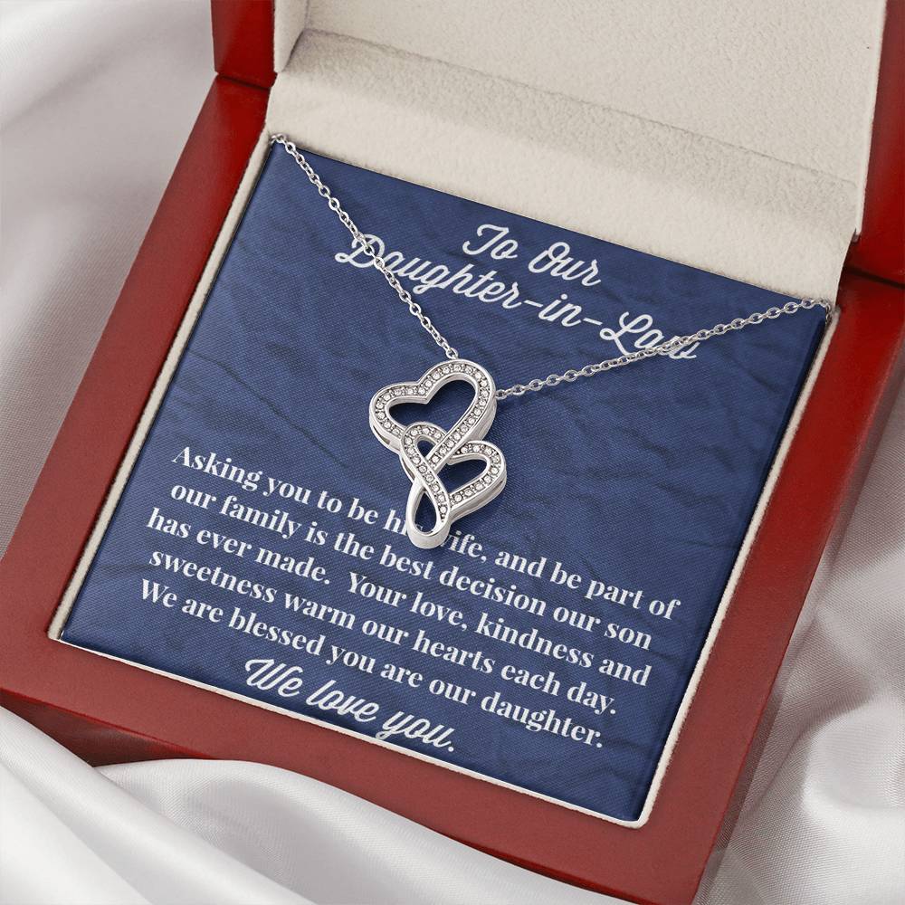 To Our Daughter-in-Law Double Hearts Necklace - Gift for Daughter - Necklace for Daughter-in-Law