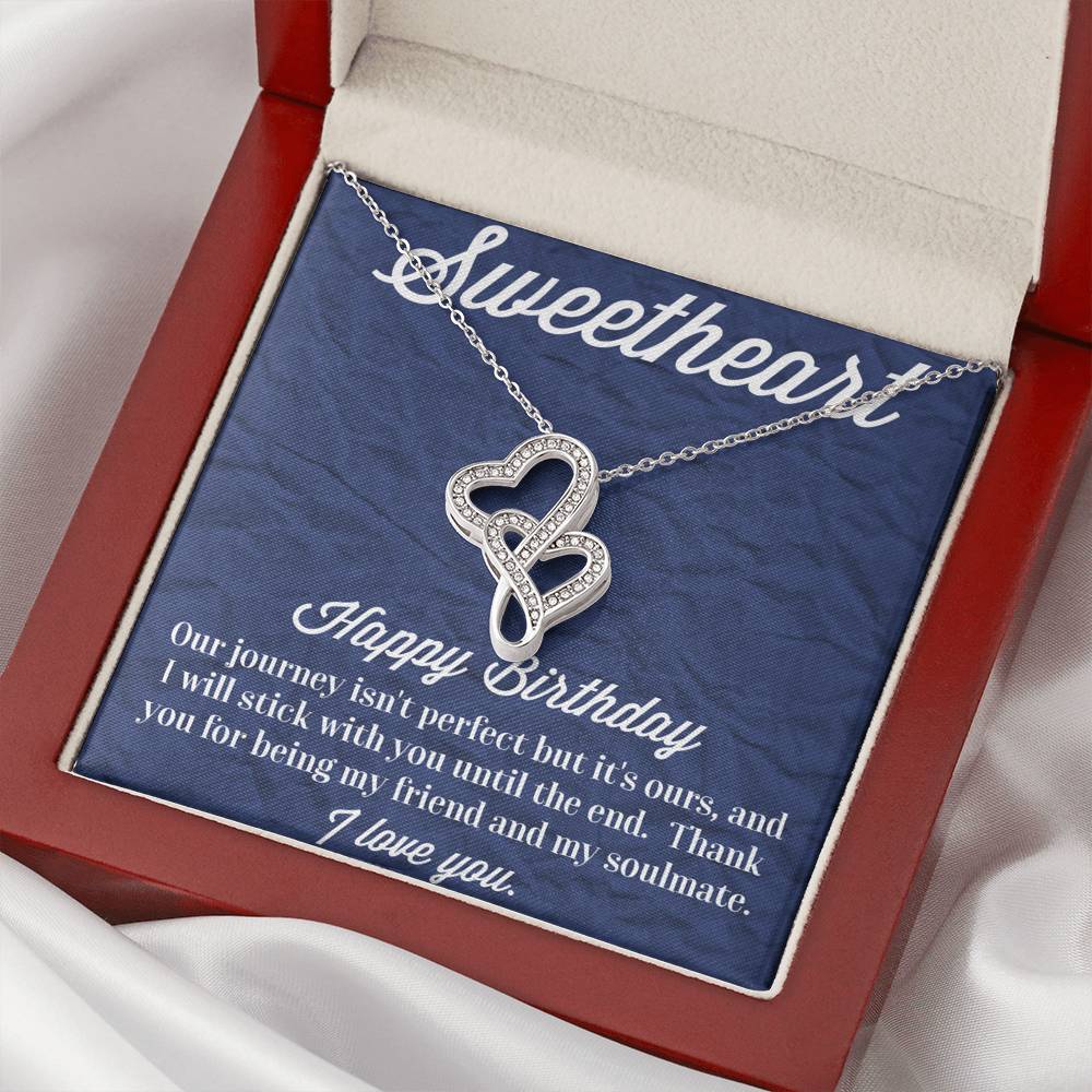 Happy Birthday Double Hearts Necklace