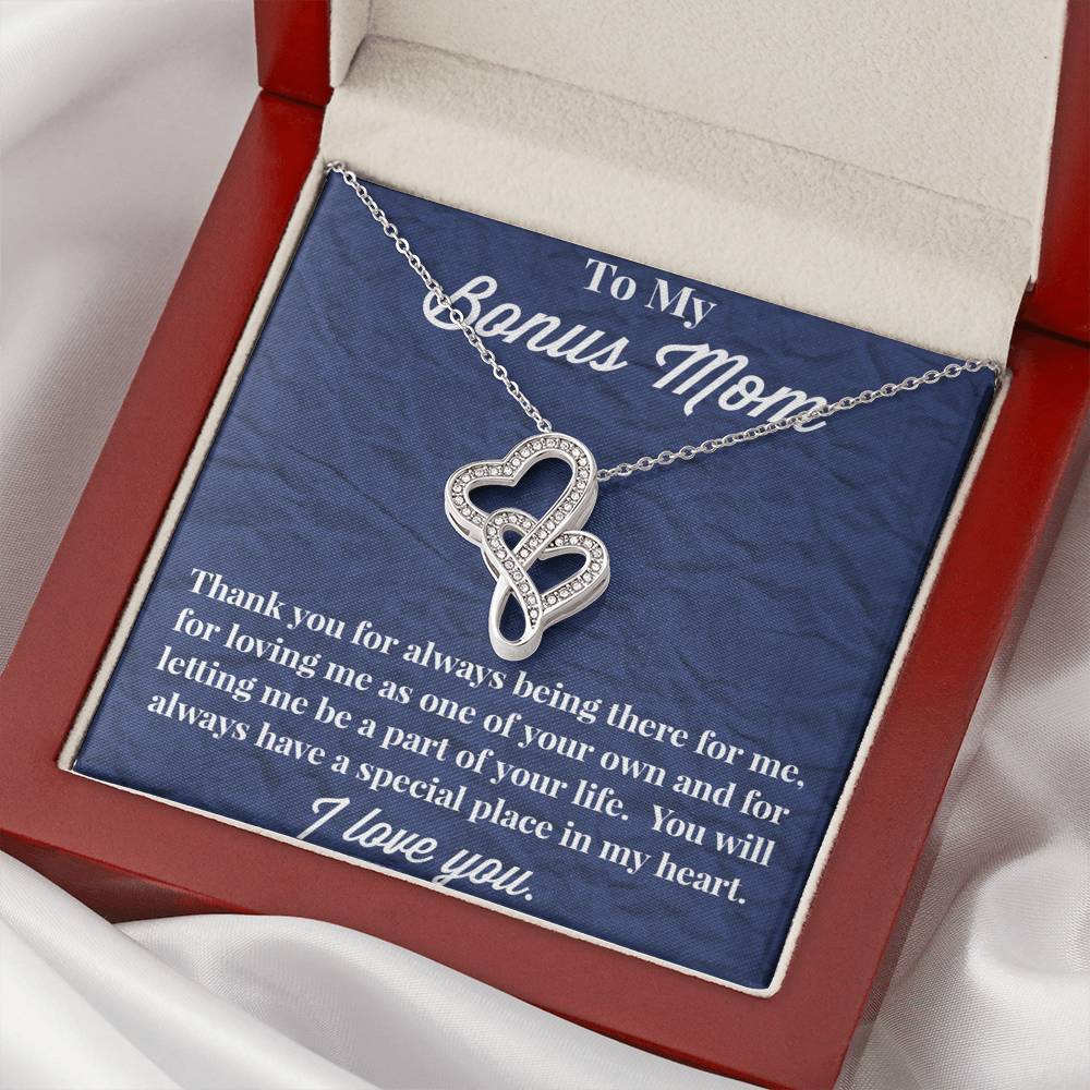 To My Bonus Mom Double Hearts Necklace