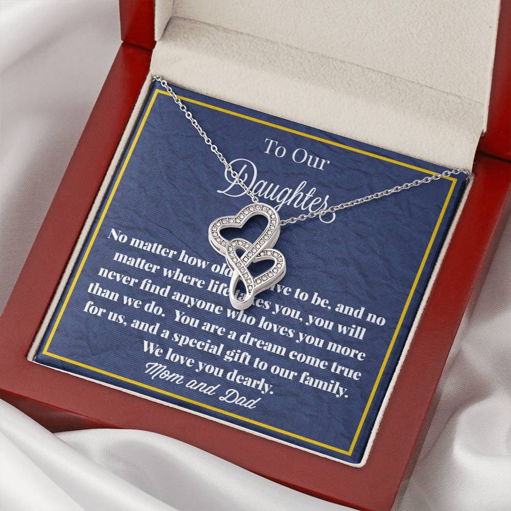 To Our Daughter Double Hearts Necklace