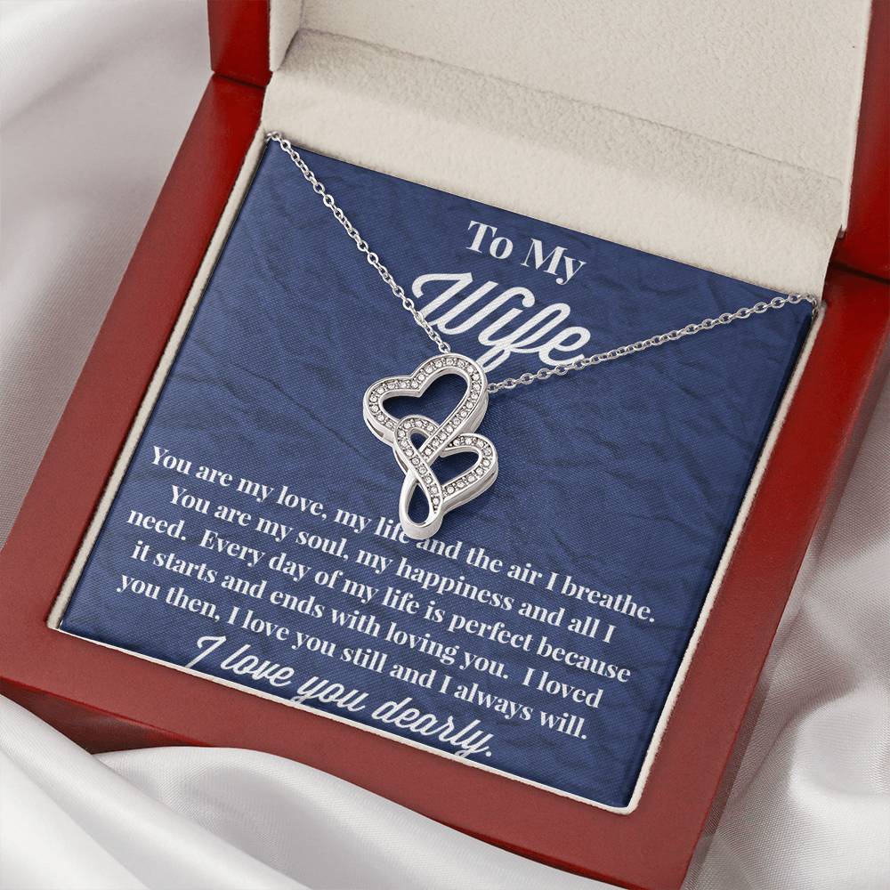 To My Wife Double Hearts Necklace