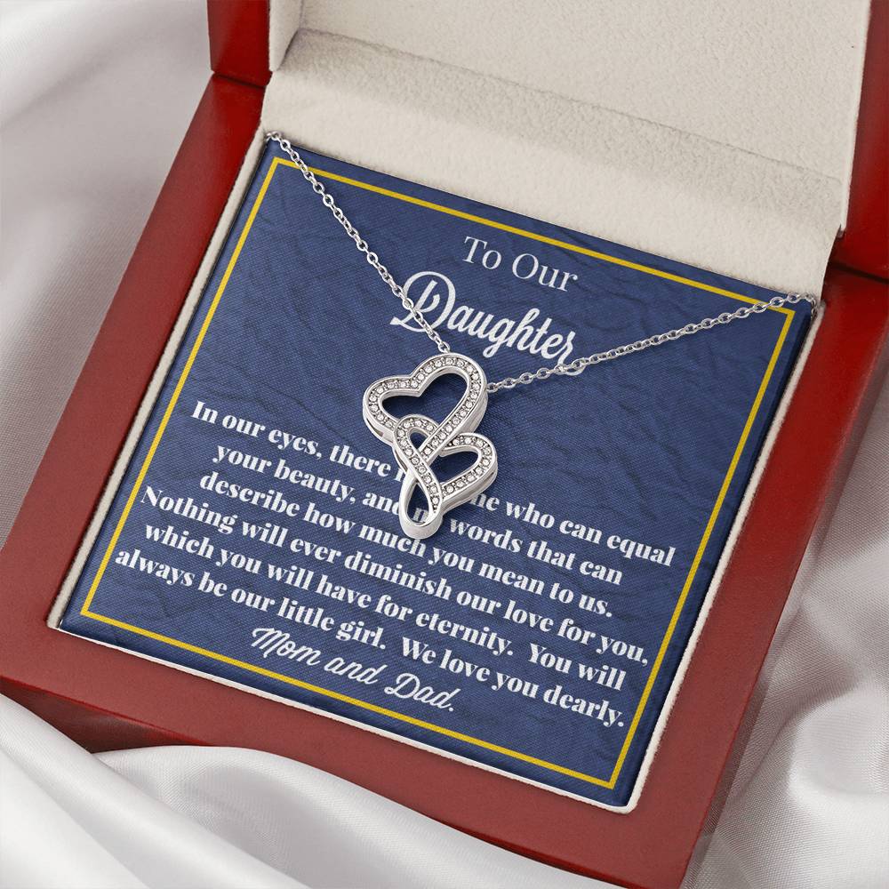 To Our Daughter Double Hearts Necklace