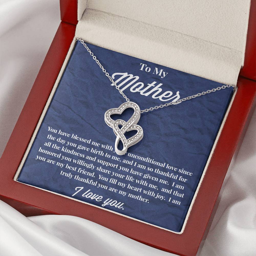 To My Mother Double Hearts Necklace - Jewelry for Mom - Necklace for Mom - Gift for Mom