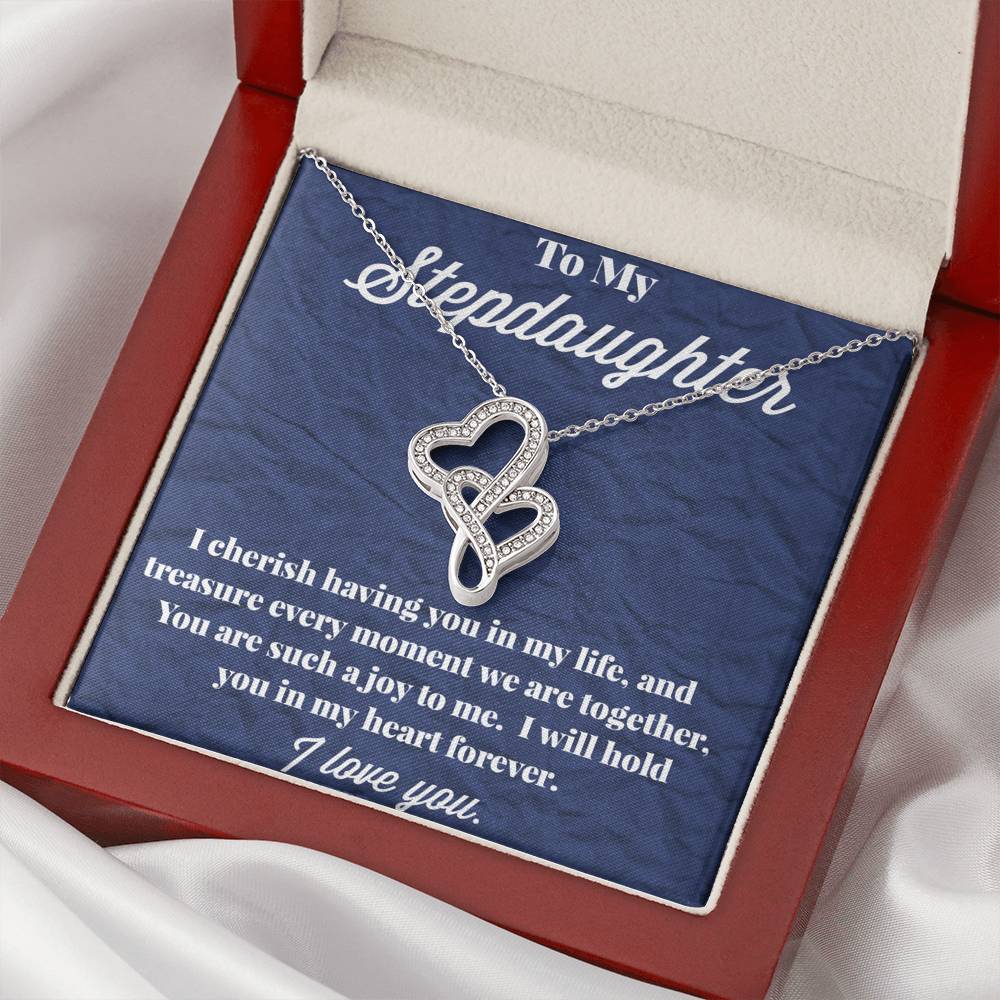 To My Stepdaughter Double Hearts Necklace
