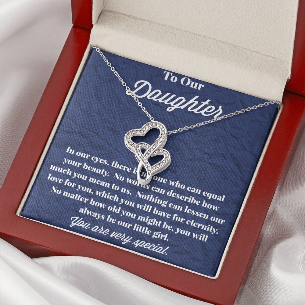 To Our Daughter Double Hearts Necklace
