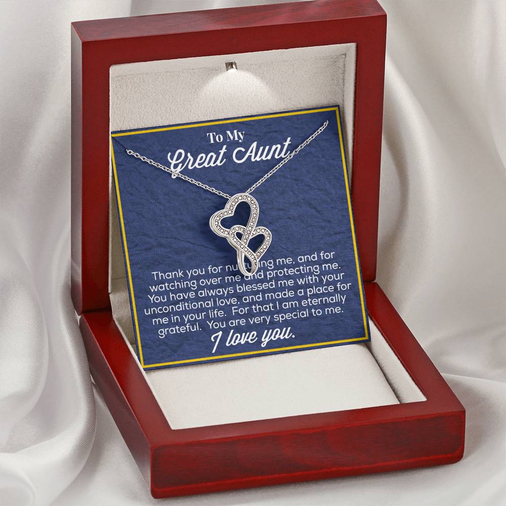 To My Great Aunt Double Hearts Necklace