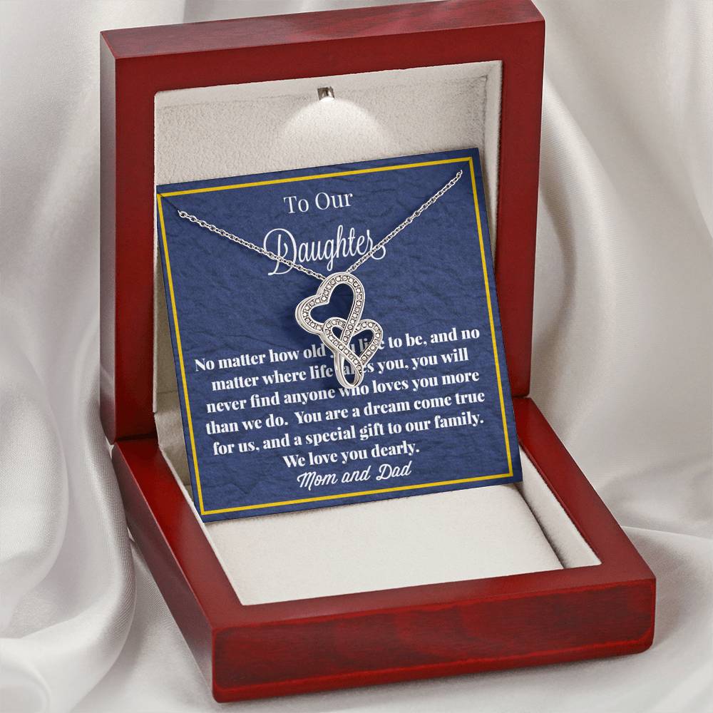 To Our Daughter Double Hearts Necklace
