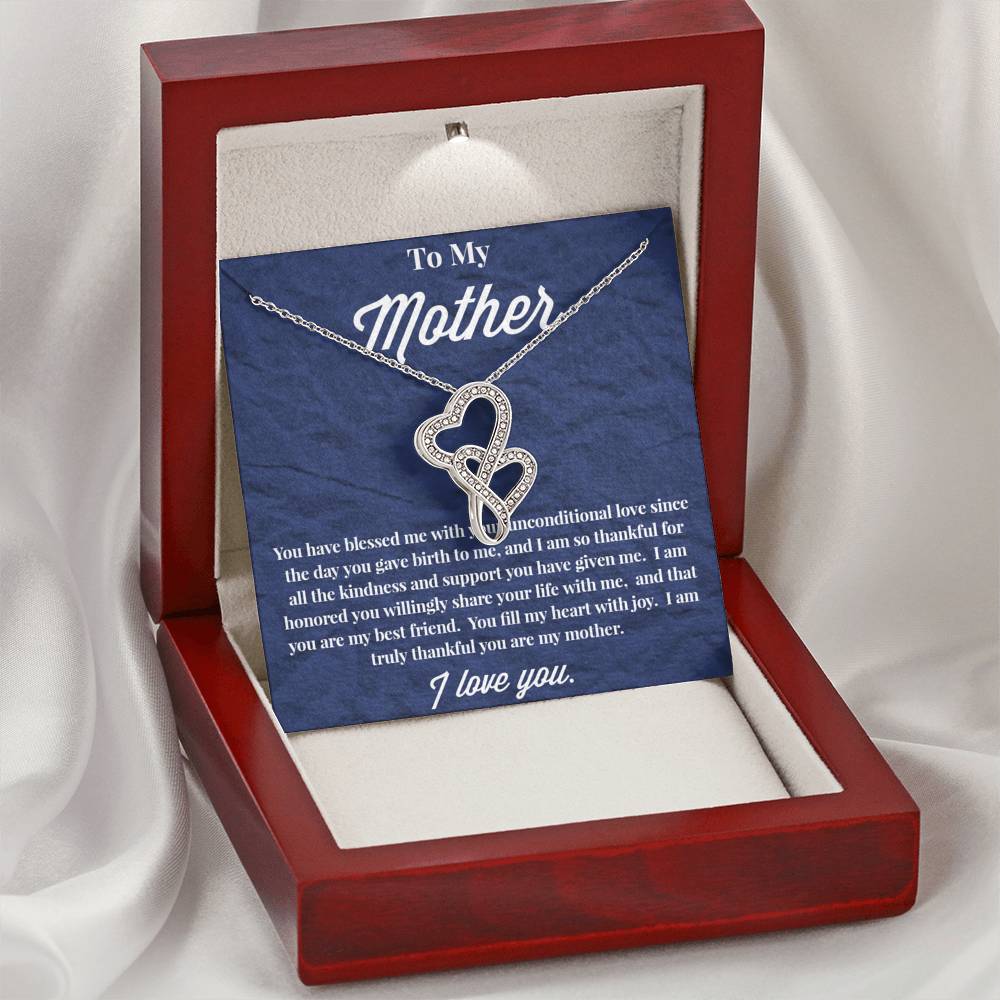To My Mother Double Hearts Necklace - Jewelry for Mom - Necklace for Mom - Gift for Mom