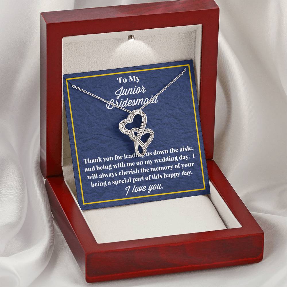 To My Junior Bridesmaid Double Hearts Necklace