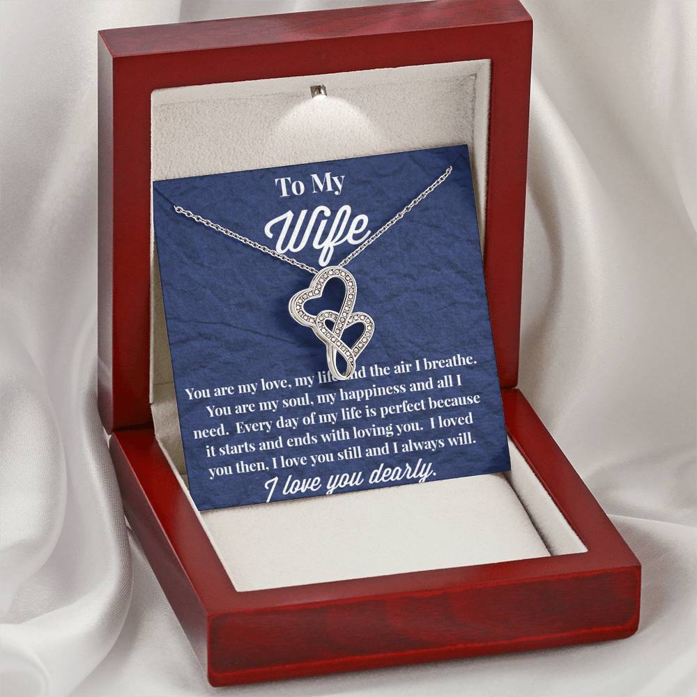 To My Wife Double Hearts Necklace