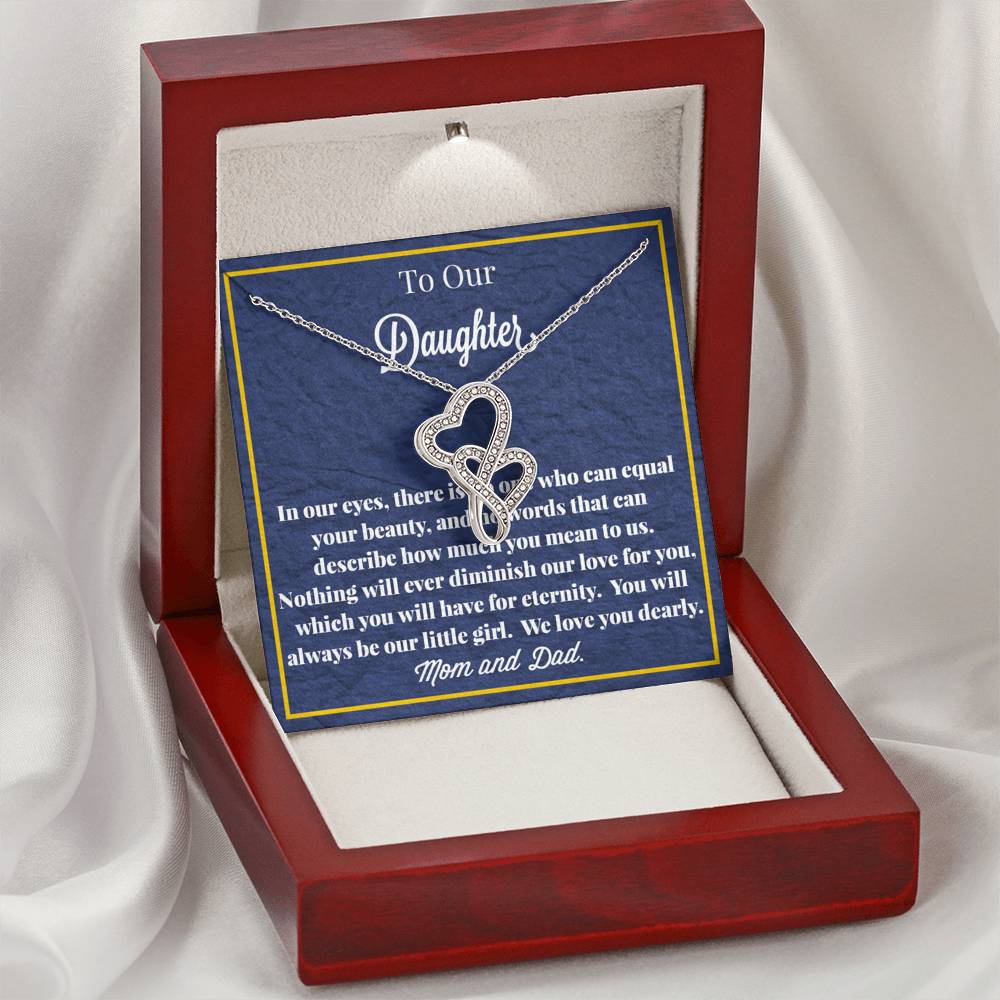 To Our Daughter Double Hearts Necklace