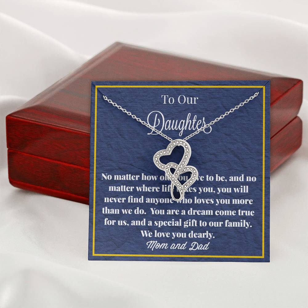 To Our Daughter Double Hearts Necklace