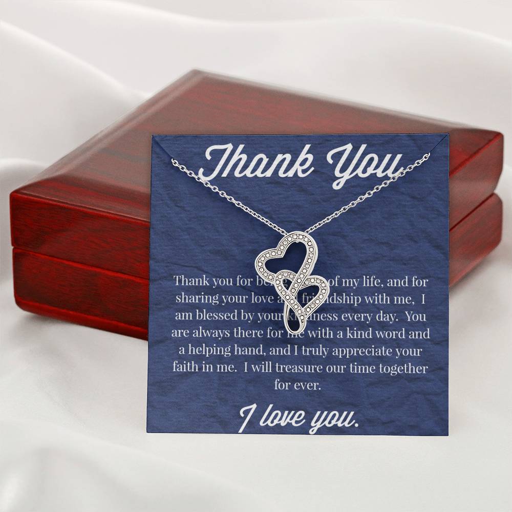 Thank you Double Hearts Necklace