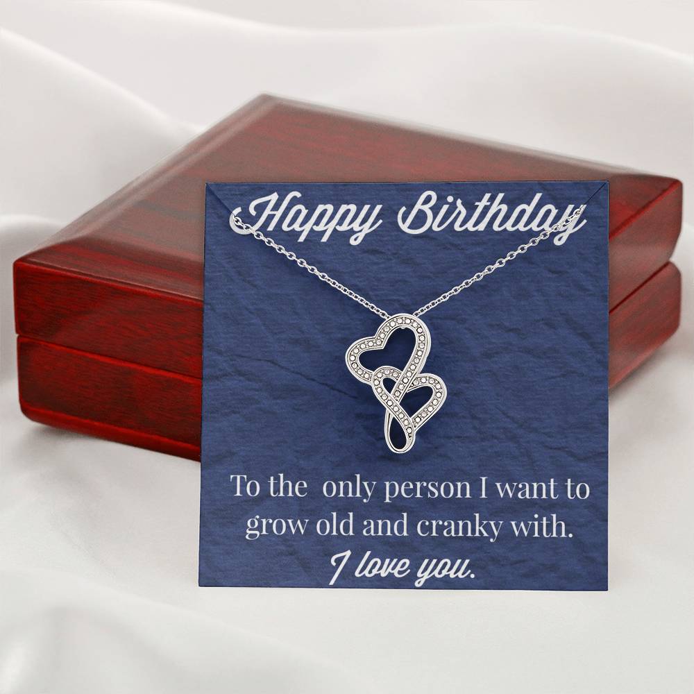 Happy Birthday Double Hearts Necklace