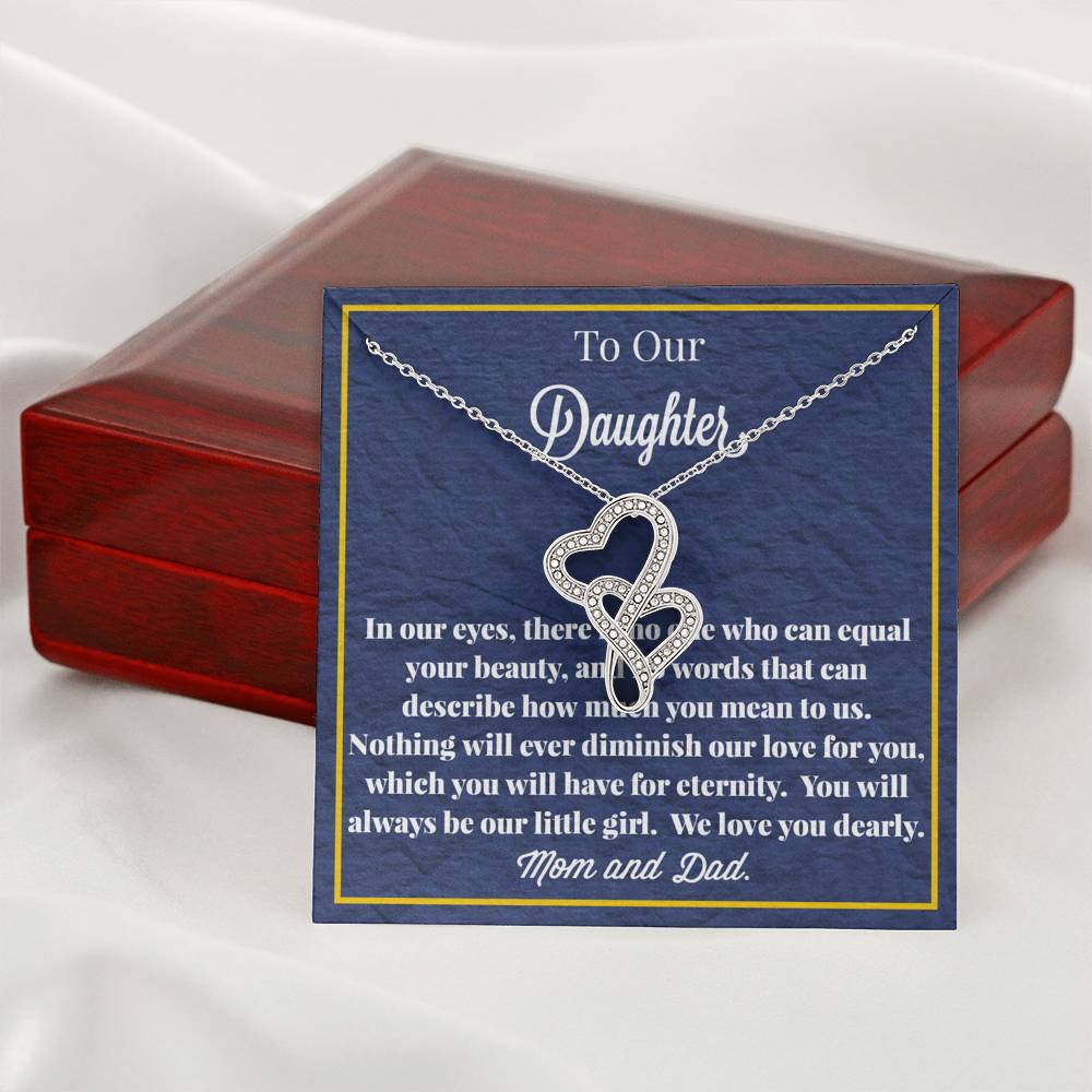 To Our Daughter Double Hearts Necklace