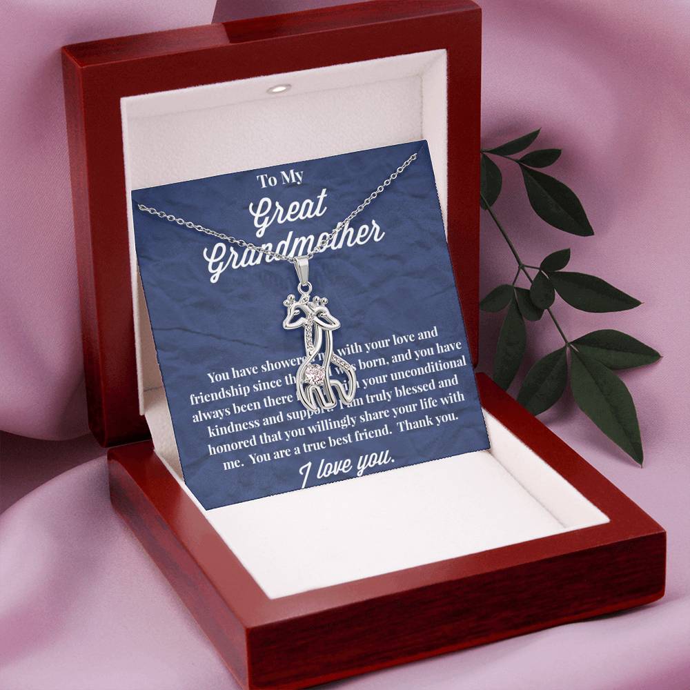 To My Great Grandmother Graceful Love Giraffe Necklace - Jewelry for Grandmother - Gift for Grandmother
