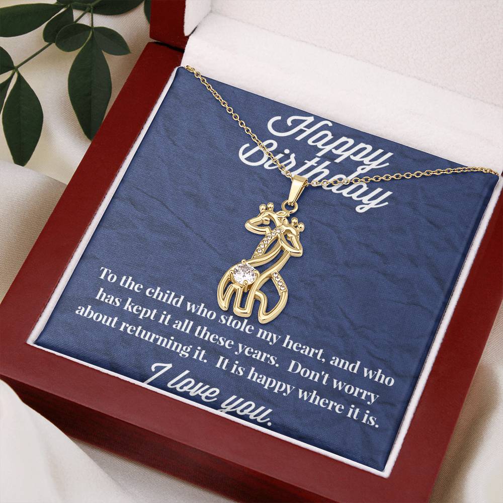 Happy Birthday Graceful Love Giraffe Necklace
