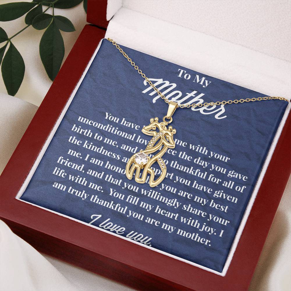 To My Mother Graceful Love Giraffe Necklace - Jewelry for Mom - Gift for Mom