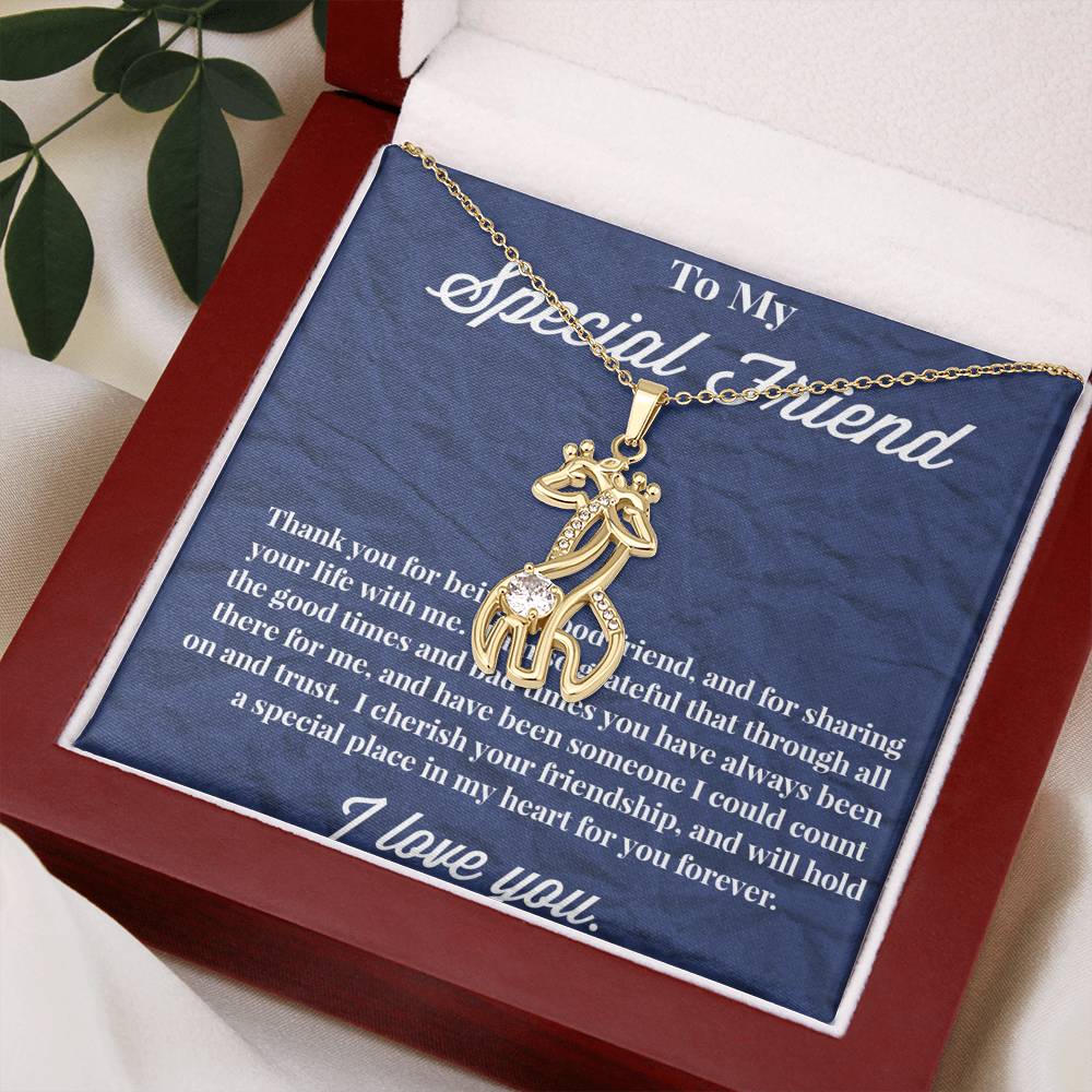 To My Special Friend Graceful Love Giraffe Necklace, Gift for Best Friend, Necklace for Friend