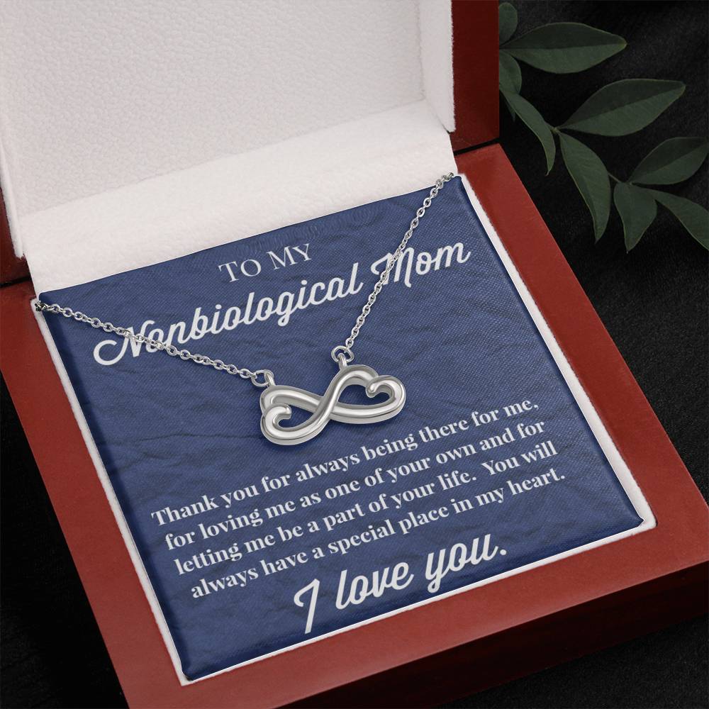 To My Nonbiological Mother Infinity Hearts Necklace, Bonus Mom Necklace, Stepmom Necklace, Bonus Mom Jewelry