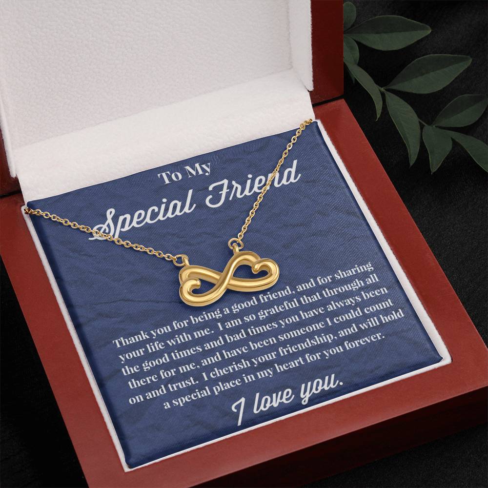 To My Special Friend Infinity Hearts Necklace, Gift for Best Friend, Necklace for Friend