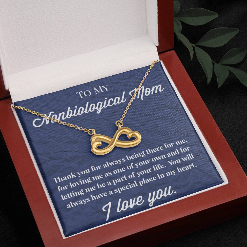To My Nonbiological Mother Infinity Hearts Necklace, Bonus Mom Necklace, Stepmom Necklace, Bonus Mom Jewelry