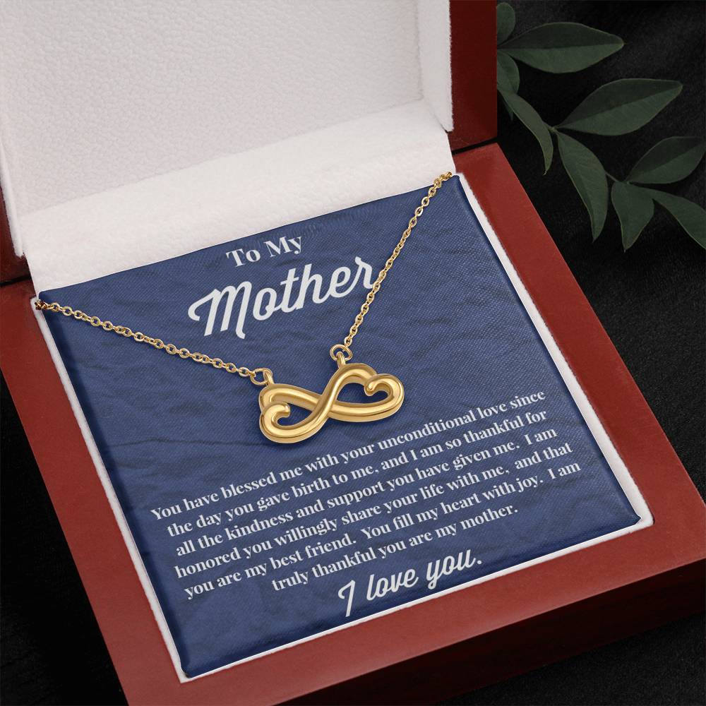 To My Mother Infinity Hearts Necklace - Jewelry for Mom - Necklace for Mom - Gift for Mom