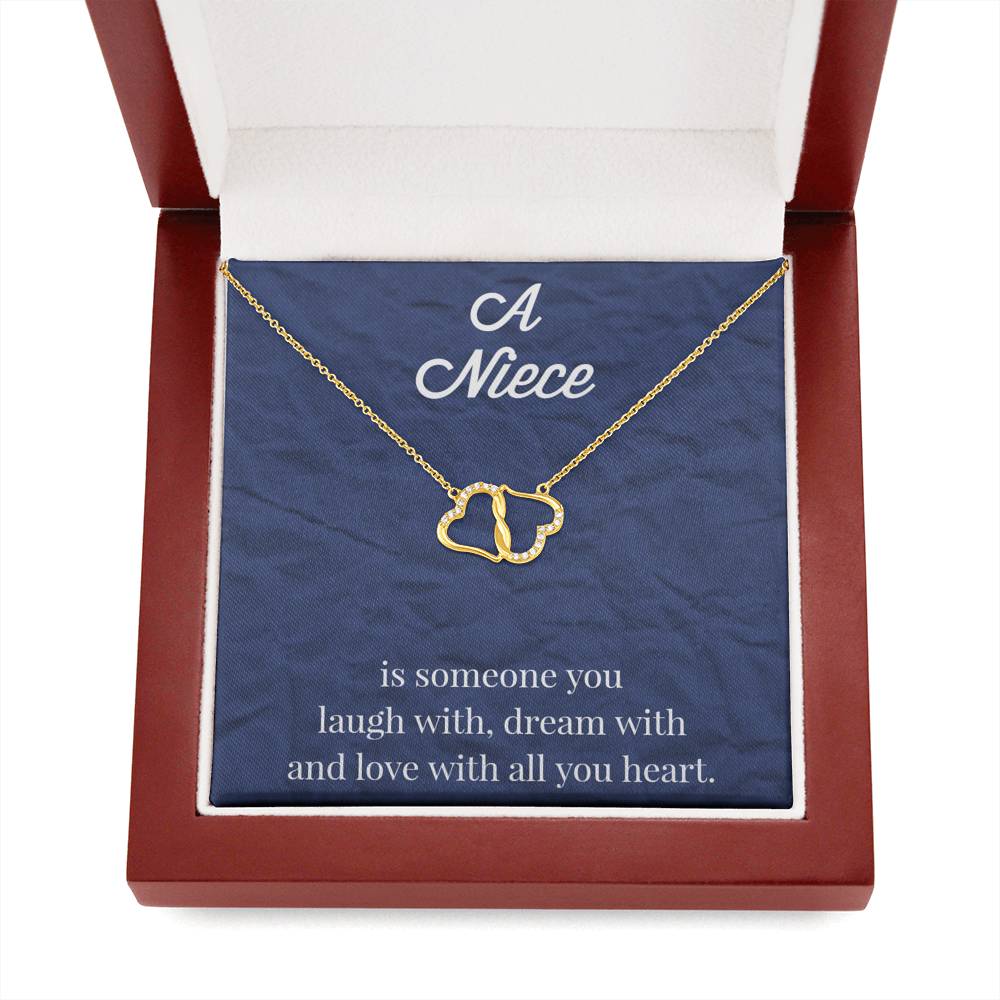 To My Niece 10K Gold Everlasting Hearts Necklace - Gift fir Niece - Necklace for Niece