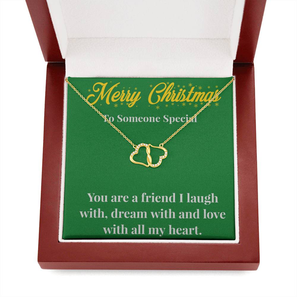 Merry Christmas To My Friend 10K Gold Everlasting Love Necklace - Gift for Friend - Necklace for A Friend