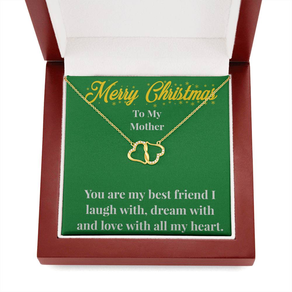 Merry Christmas To My Mother 10K Gold Everlasting Love Necklace - Gift for Mom - Necklace for Mom