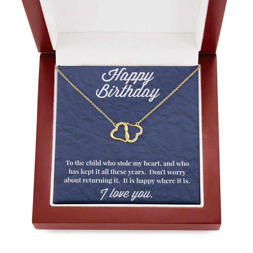 Happy Birthday Everlasting Love Gold Necklace - Jewelry for Daughter - Necklace for Wife