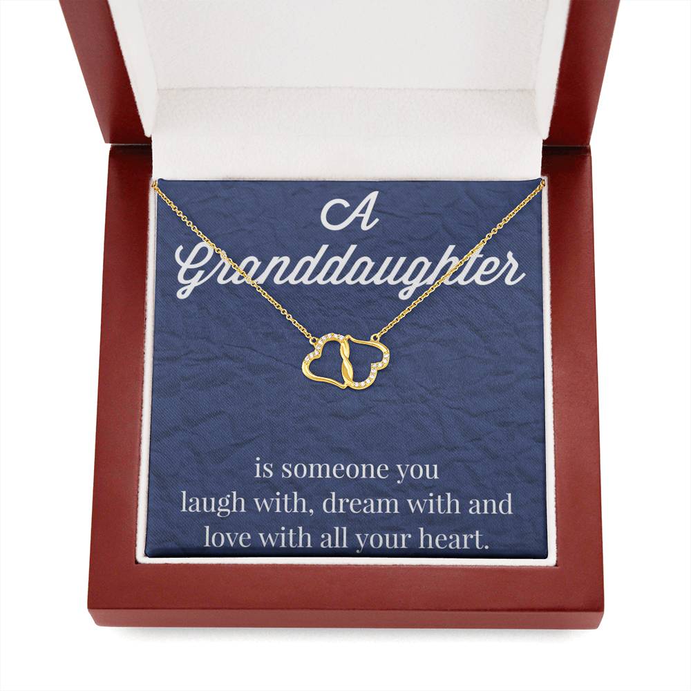 A Granddaughter Everlasting Love Gold Necklace - Gift for Granddaughter - Grandkid Necklace - Granddaughter Jewelry