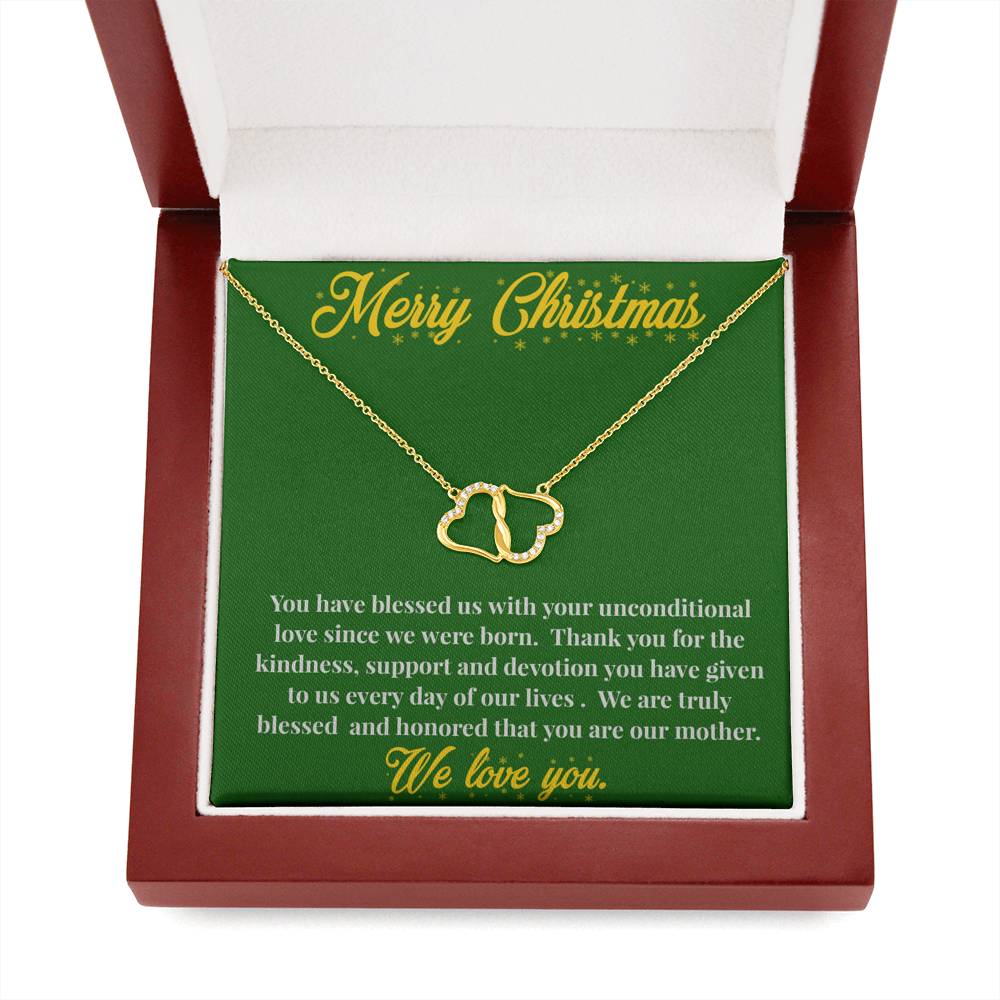 Merry Christmas 10K Gold Everlasting Love Necklace - Necklace for Mother - Jewelry for Mom