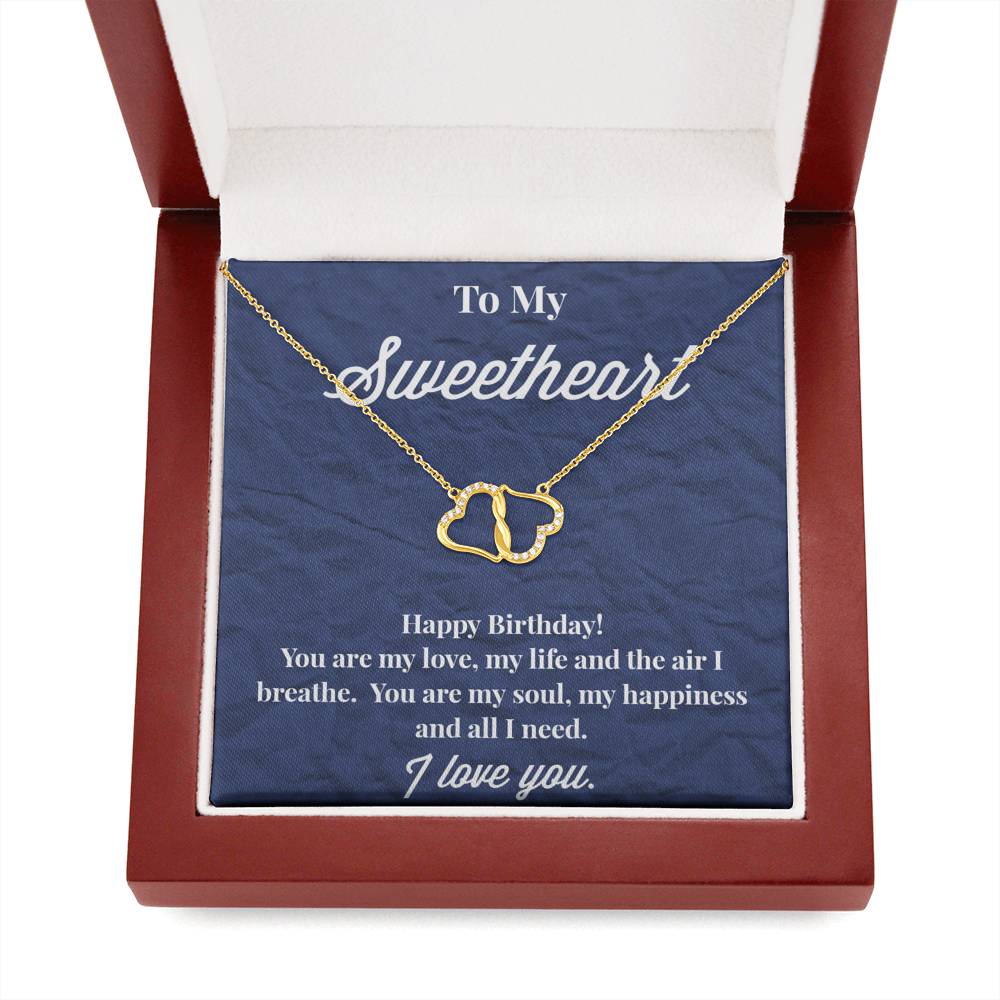 Happy Birthday To My Sweetheart 10K Gold Everlasting Love Necklace - Jewelry for Wife - Necklace for Wife
