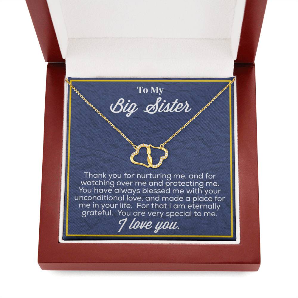To My Big Sister Everlasting Love Gold Necklace - Jewelry for Sister - Gift for Sister