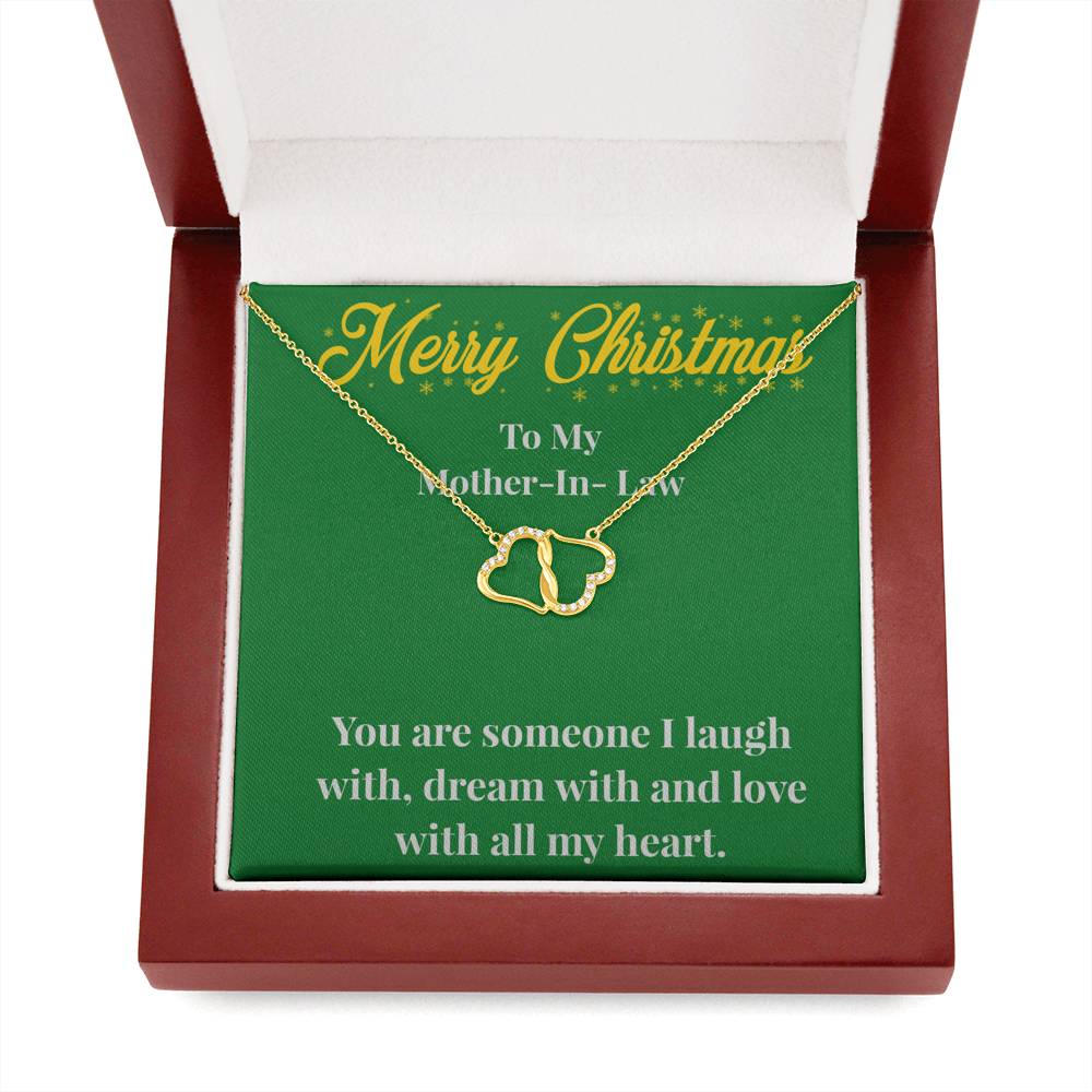 Merry Christmas To My Mother-In-Law 10K Gold Everlasting Love Necklace - Gift for Mother - Necklace for Mother-In-Law