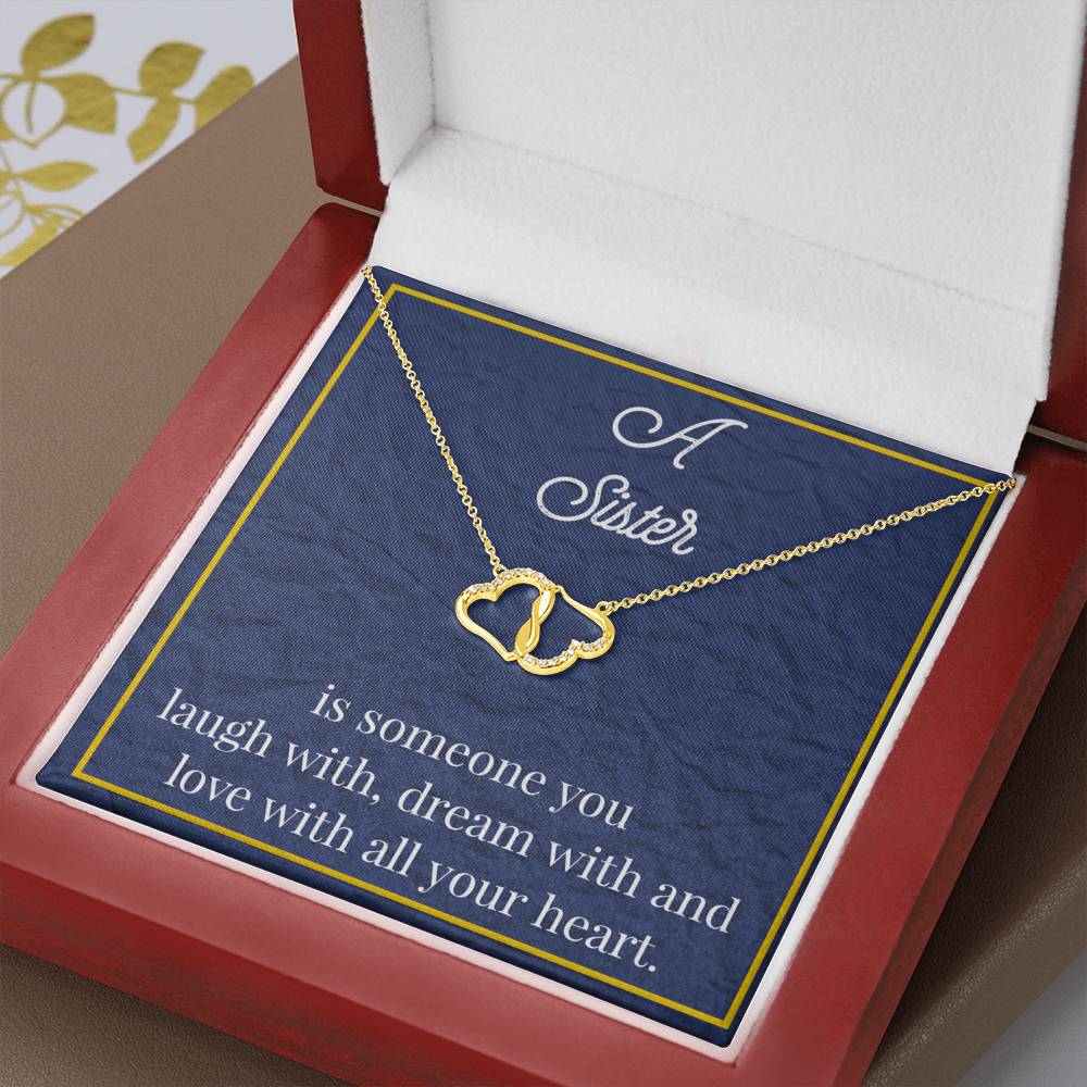 A Sister Everlasting Love Gold Necklace - Jewelry for Sister - Gift Necklace for Sister