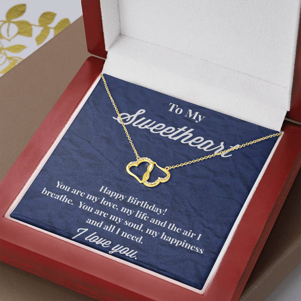 Happy Birthday To My Sweetheart 10K Gold Everlasting Love Necklace - Jewelry for Wife - Necklace for Wife