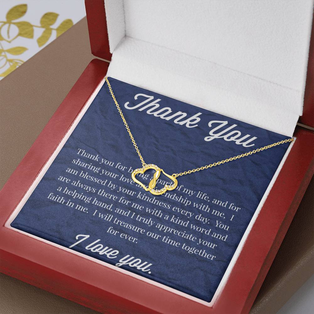 Thank You Everlasting Love Gold Necklace - Jewelry for Friend - Necklace for Friend