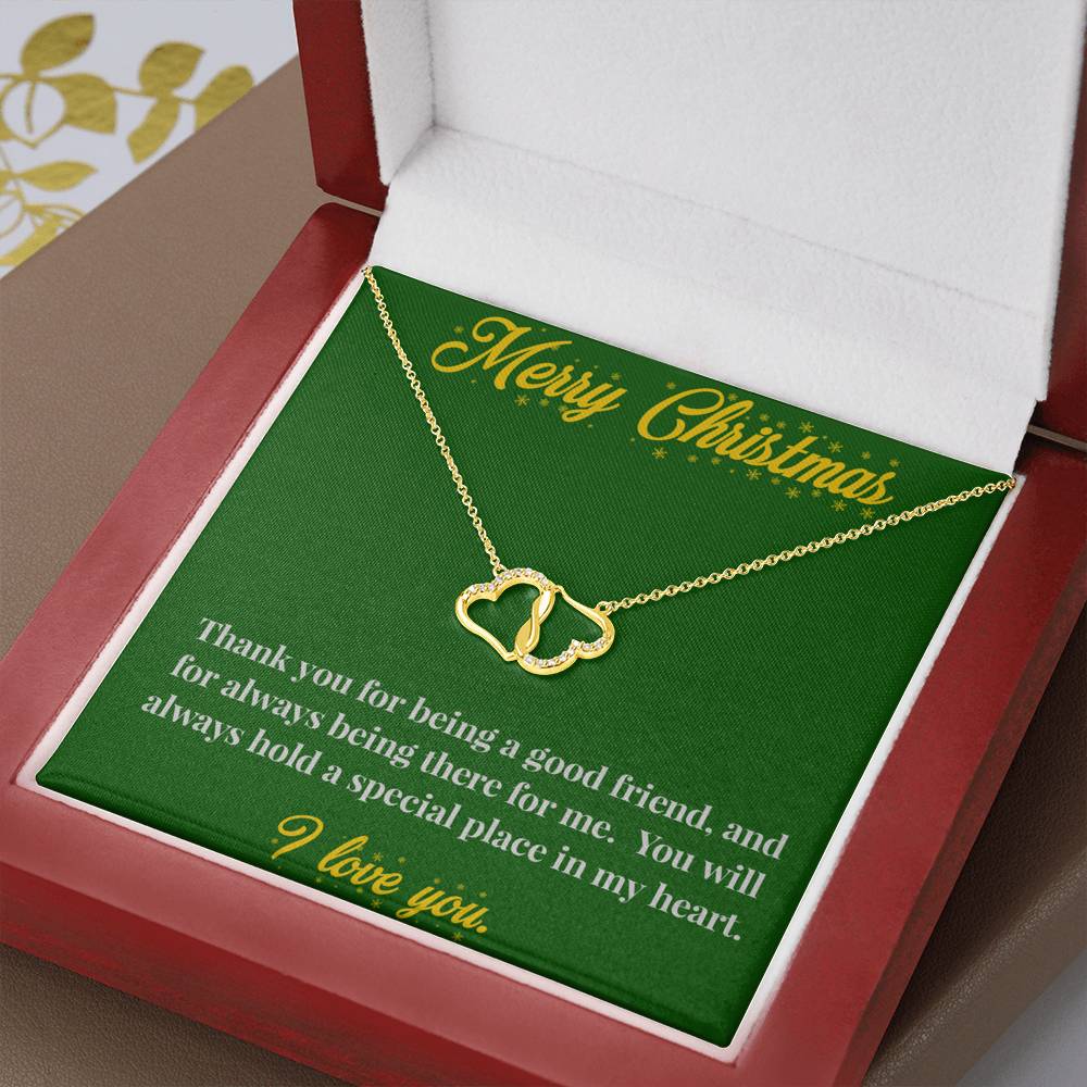 Merry Christmas 10K Gold Everlasting Love Necklace - Jewelry for Friend - Necklace for Friend